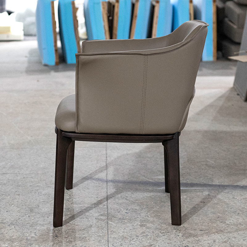 simple wooden chair with armrest